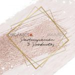 Gold square frame on a feminine pink background